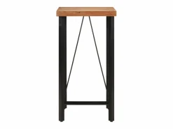 Outlet vidaxl Mesa alta de hierro y madera maciza de acacia 55x55x107 cm Color natural claro