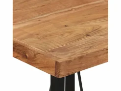 Outlet vidaxl Mesa alta de hierro y madera maciza de acacia 55x55x107 cm Color natural claro