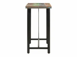 Sale Clicnbuy Mesa alta de hierro y madera maciza reciclada 110x55x107 cm Multicolor