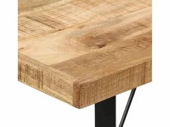 vidaxl Mesa alta de hierro y madera maciza de mango 110x55x107 cm