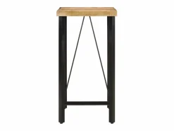 Sale Mesa alta de hierro y madera maciza de mango 55x55x107 cm Mesa Alta
