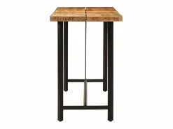 Clicnbuy Mesa alta de hierro y madera maciza de mango 180x70x107 cm