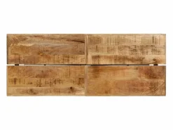 Clicnbuy Mesa alta de hierro y madera maciza de mango 180x70x107 cm