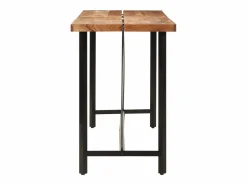 Clicnbuy Mesa alta de hierro y madera maciza de acacia 180x70x107 cm