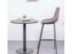 Best Nest Dream Mesa alta industrial de acero de 76cm de altura - Brandon - Negro
