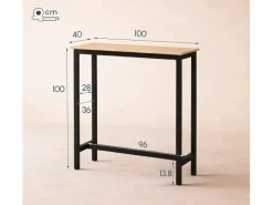 Discount Mesa alta para Cocina Comedor en Negro y Sonoma 100x40x100cm Ani Mesa Alta