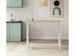 Sale Mesa alta para Cocina Comedor en Blanco y Sonoma 120x40x100cm Ani Mesa Alta