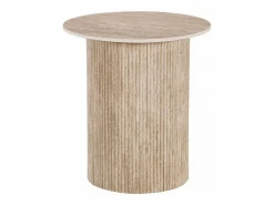 Discount Habitat et jardin Mesa auxiliar de cerámica "Eclat", mesita de noche - 50 x 50 cm - Marrón Color natural claro