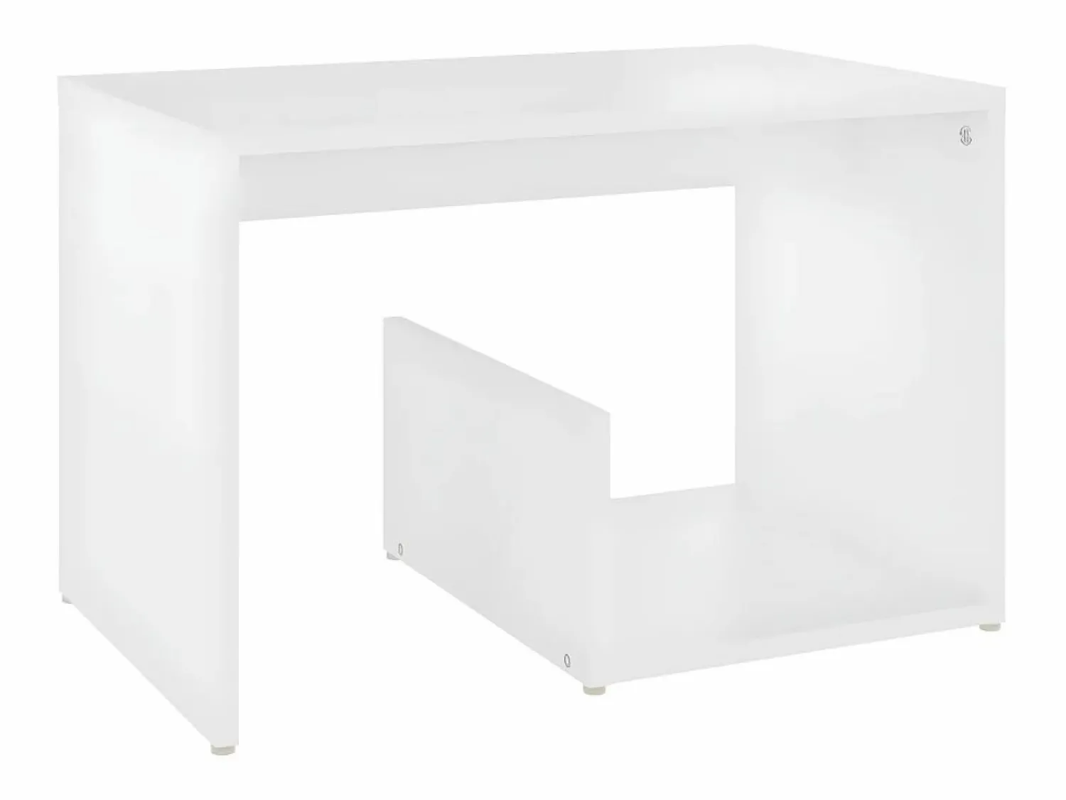 New Clicnbuy Mesa auxiliar de madera contrachapada 59x36x38 cm Blanco