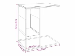 Hot Mesa auxiliar de madera contrachapada 55x36x59,5 cm Mesa Auxiliar