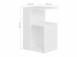 Sale vidaxl Mesa auxiliar de madera contrachapada 36x30x56 cm Blanco