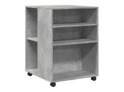 Best Mesa auxiliar de madera de ingeniería hormigón con ruedas Gris