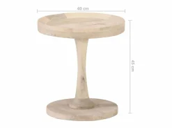 Clearance Mesa auxiliar de madera maciza de mango Ø40x45 cm Mesa Auxiliar