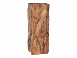 Hot Mesa auxiliar de madera maciza de teca 30x30x80 cm Mesa Auxiliar