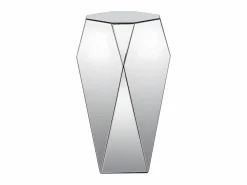 Online Vente-unique Mesa auxiliar de MDF, espejo y acero inoxidable - Color: plata - SIGRID Plateado
