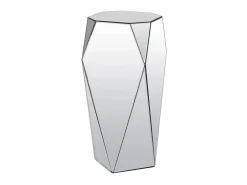 Online Vente-unique Mesa auxiliar de MDF, espejo y acero inoxidable - Color: plata - SIGRID Plateado