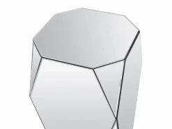 Online Vente-unique Mesa auxiliar de MDF, espejo y acero inoxidable - Color: plata - SIGRID Plateado
