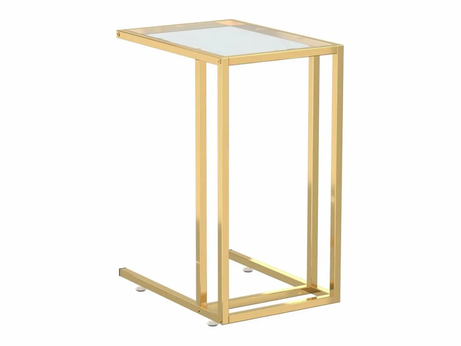 Hot vidaxl Mesa auxiliar de ordenador vidrio transparente 50x35x65 cm Transparente / Dorado