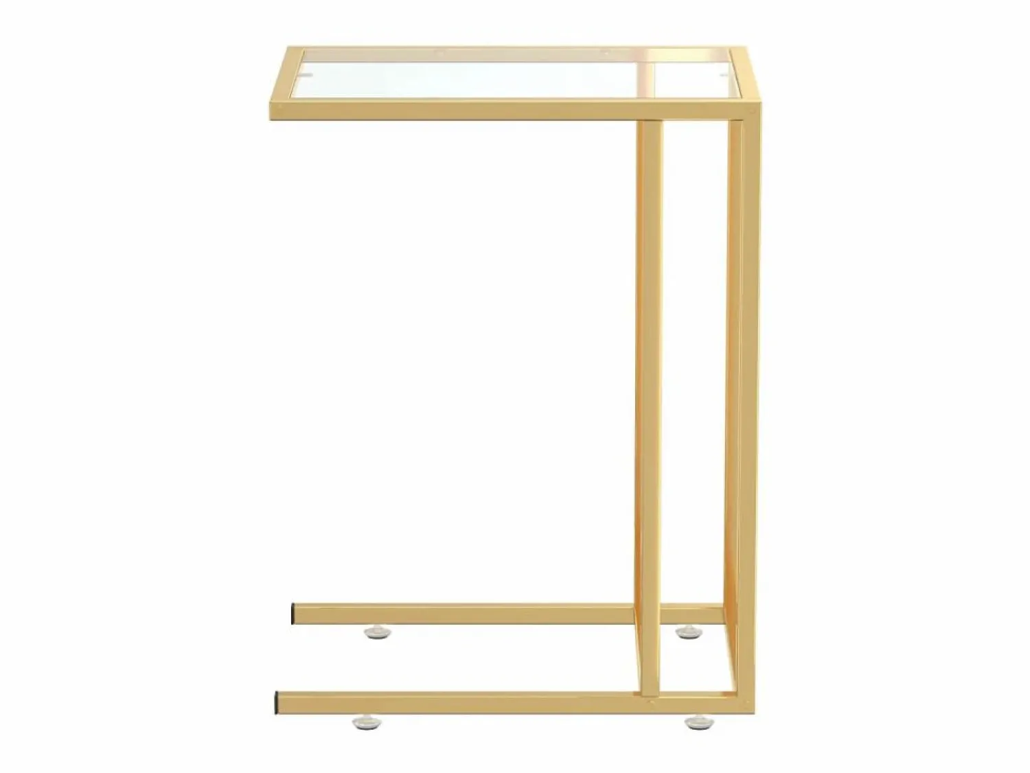 Hot vidaxl Mesa auxiliar de ordenador vidrio transparente 50x35x65 cm Transparente / Dorado