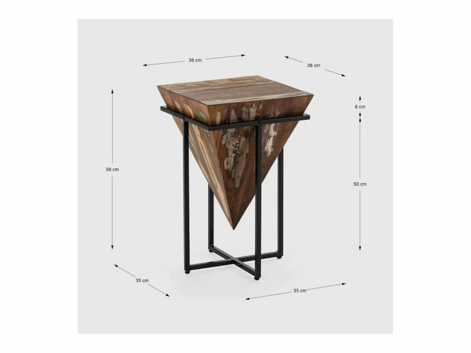 Sale Mesa auxiliar de rincón modelo Avila-56 en madera acabado natural, 56cm(alto) 36cm(ancho) Marru00f3n