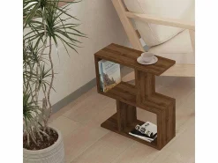 Hot Calicosy Mesa auxiliar decorada en madera de nogal L45 cm - ZET Color natural oscuro