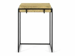 Online Mesa auxiliar fabricada en acero y patas de hierro dorada Mesa Auxiliar