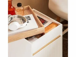 Sale Sobuy Mesa Auxiliar Mesa de Centro con 1 Puerta ASK03-W ES Blanco
