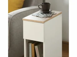 Online Sobuy Mesa Auxiliar Mesita de Noche con 1 cajón Mesa para salón Comedor 20 x 35 x 60 cm FBT111-WN ES Blanco