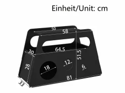 Sale Merax Mesa auxiliar móvil con estantes de almacenaje, aparador - 81x33x51,5 cm - MDF - Negro