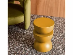 Sale Mesa auxiliar o mesita de metal mostaza Mesa Auxiliar