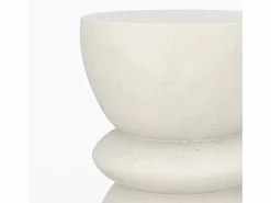 Outlet Rendez-Vous Déco Mesa auxiliar redonda blanca en fibra de arcilla efecto cemento D35 cm - Maupiti Blanco