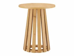 Outlet Happy Garden Mesa auxiliar redonda estilo escandinavo de madera LIV Marru00f3n