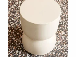 Online Sweeek Mesa auxiliar, rincón de sofá, mesita metal ø32 x h42cm Crema
