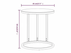 Discount Mesa auxiliar vidrio templado y mármol blanco 45 cm Mesa Auxiliar