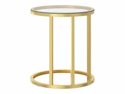 Best Mesa auxiliar vidrio templado transparente y 45 cm Mesa Auxiliar