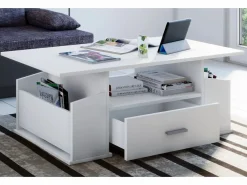 Hot Mesa auxiliar y mesa de centro Junata Blanco AL. 44 x AN. 110 x P. 52 cm Mesa Auxiliar