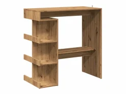 Outlet Mesa bar con estante almacenaje roble artisan 100x50x101,5 cm Mueble Bar