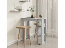 Hot Clicnbuy Mesa bar con estante contrachapada hormigón 102x50x103,5cm Gris