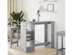 New Mesa bar con estante madera hormigón 124x46x103,5 cm Mesa Alta