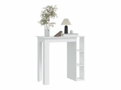 Clearance Mesa bar con estante madera contrachapada 102x50x103,5cm ES428296 Blanco