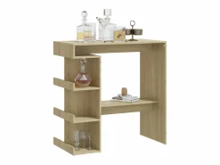 Clicnbuy Mesa bar estante almacenaje contrachapada roble 100x50x101,5 cm