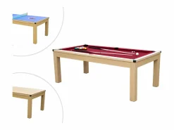 Hot Mesa billar y ping-pong BALTHAZAR - 213x112x81.5 cm-rojo Billar