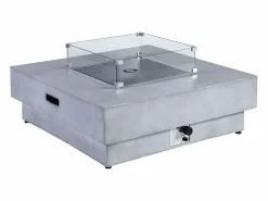 Online Mesa brasero gris de gas cuadrada con hoguera cuadrado en el centro en MGO - SEROZA Brasero