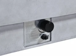 Sale Vente-unique Mesa brasero gris de MGO, de gas, rectangular con hoguera redonda en el lateral - SEROZA Gris claro