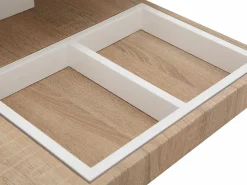 Outlet Vente-unique Mesa centro FAUSTO - Tablero pivotante - MDF lacado bicolor Color natural claro / Blanco