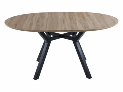 Mesa Comedor Alfa Extensible 120/160cm Melamina Roble/, Patas Metal Mesa Extensible|Mesa De Comedor