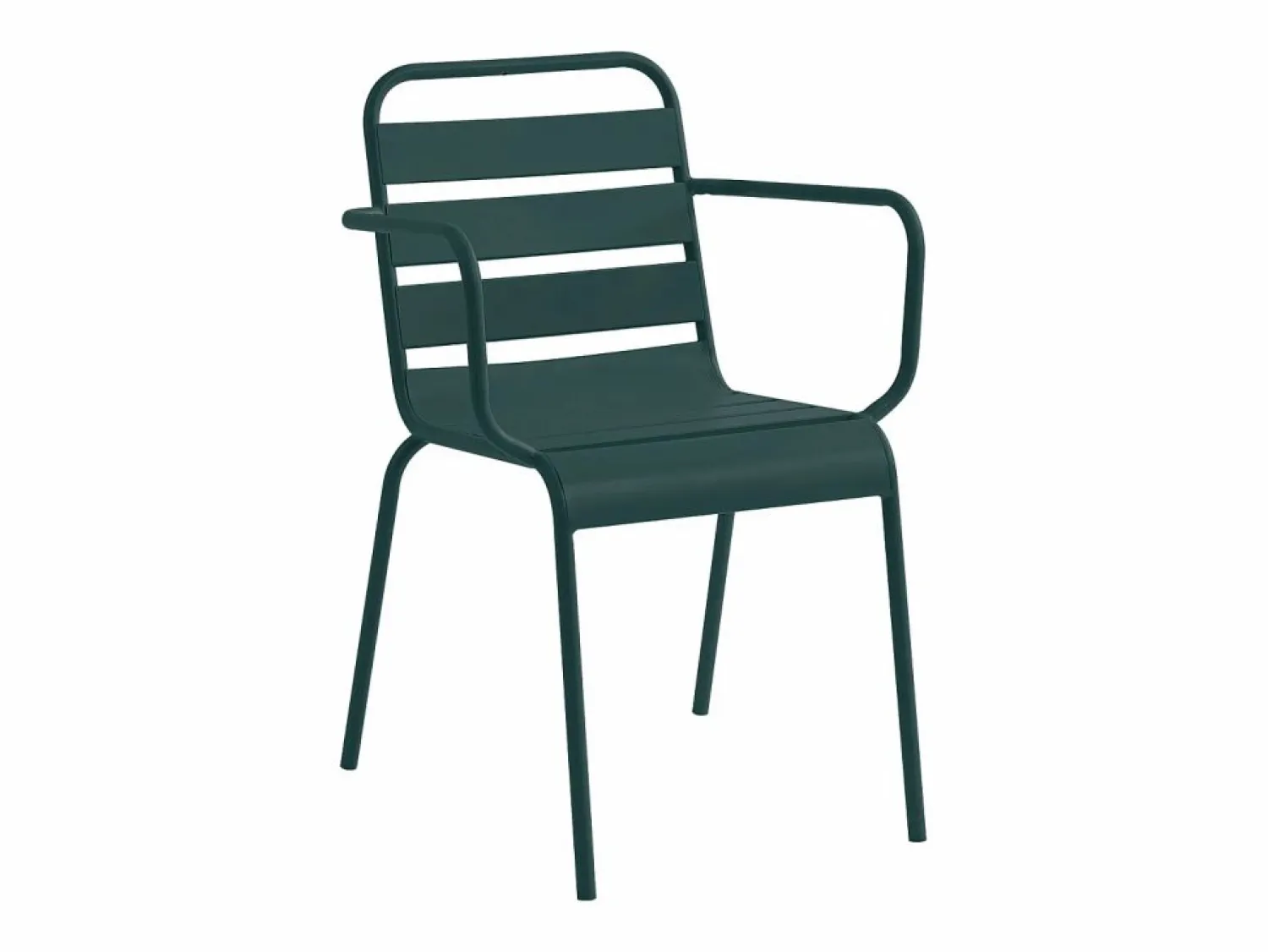 Hot MYLIA Mesa comedor jardín metal una mesa D.110cm y 4 sillas apilables - Verde - MIRMANDE Verde pino