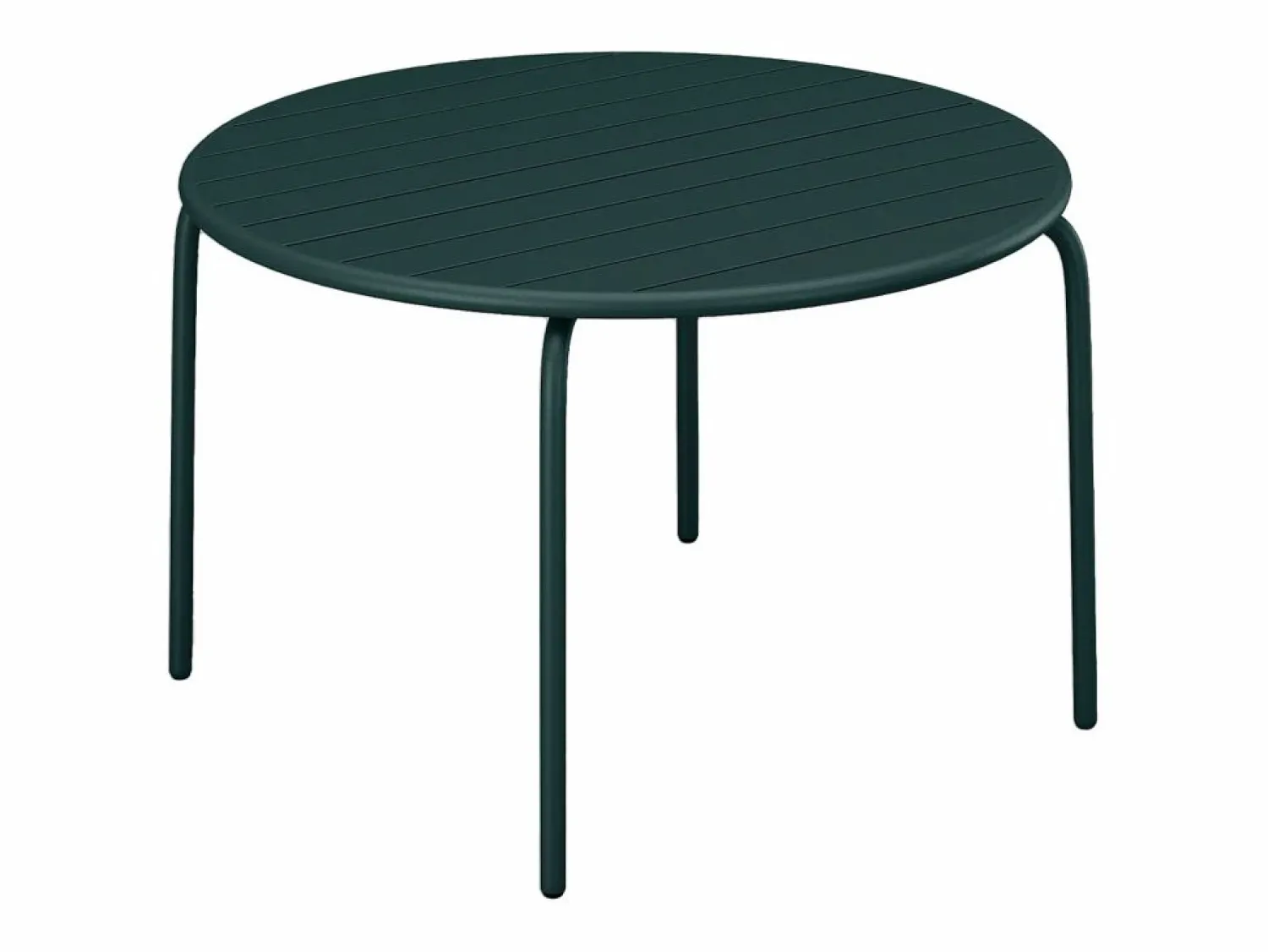 Hot MYLIA Mesa comedor jardín metal una mesa D.110cm y 4 sillas apilables - Verde - MIRMANDE Verde pino