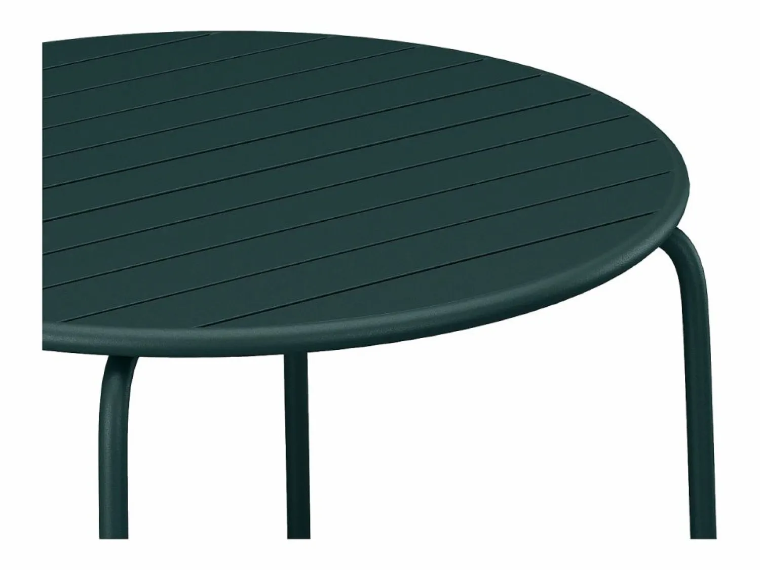 Hot MYLIA Mesa comedor jardín metal una mesa D.110cm y 4 sillas apilables - Verde - MIRMANDE Verde pino