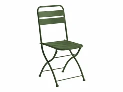 MYLIA Mesa comedor jardín plegable metal - mesa de 60 cm 2 sillas plegables - Verde - MIRMANDE